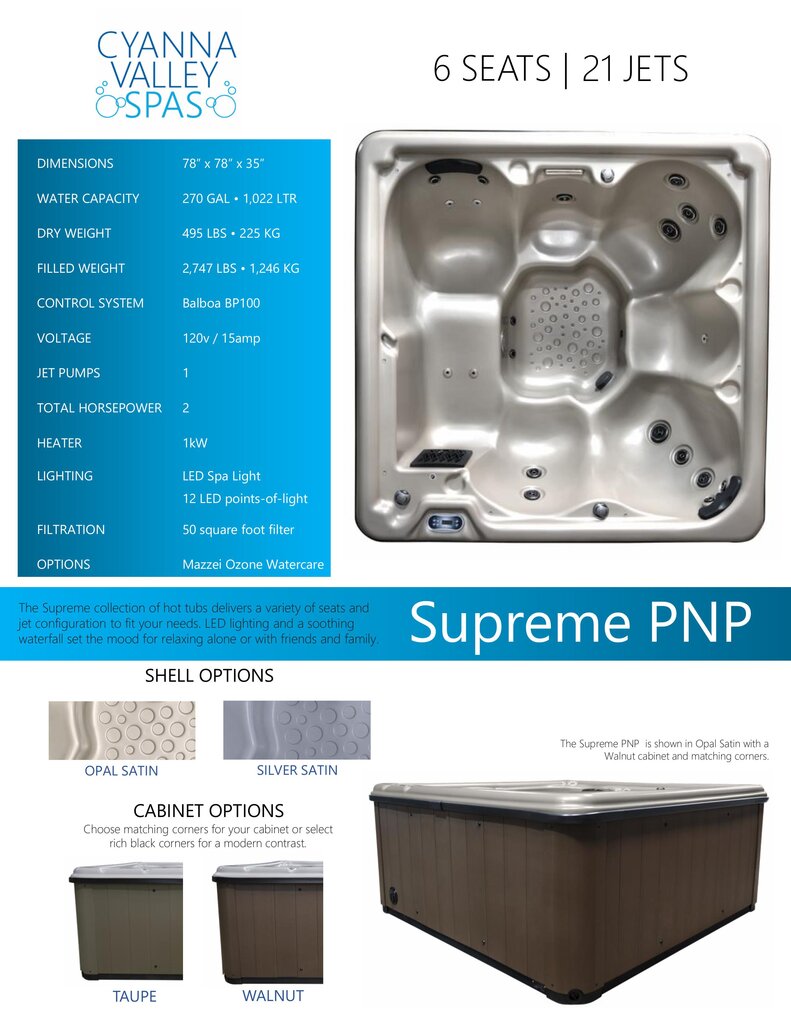 Supreme PNP by Cyanna Valley Spas